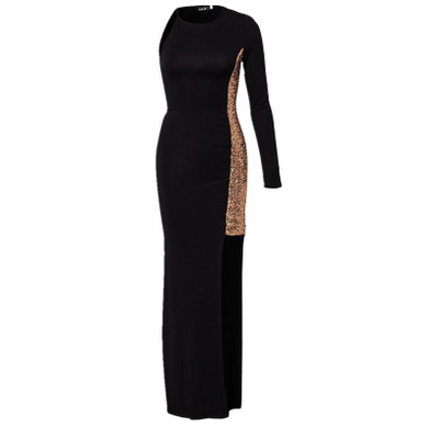 IDress Vestido Longos Sexy Black Club Summer Style Sequin Bandage Evening Party Dress Split Novelty Sequined Long Party Dress