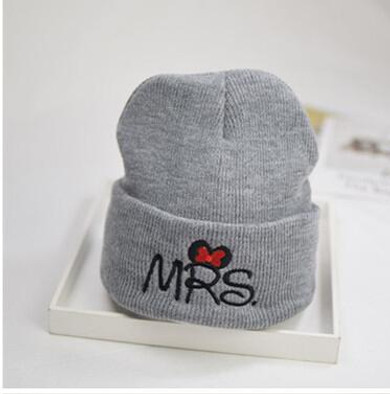 Fashion Winter Warm Baby Hats Soft Girls Boys Hat MR/MRS Knitted Baby Caps Cute Kids Children Cartoon Hat Caps Casquette