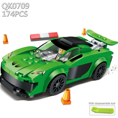 Qunlong Racing Car Building Blocks Educational Action Figures Compatible Legoe City Enlighten Bricks Christmas Gift Toys For Kid