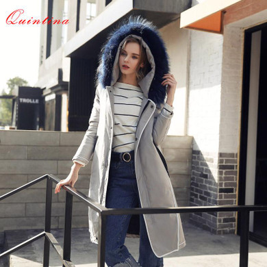 Quintina 2017 New Fashion Women Down Coat Thickness Winter Coat Women Long Coat Womens Down Jackets Parka