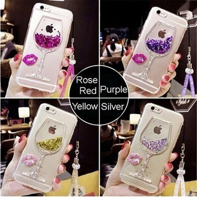 Quicksand Wine Glass Phone Cases for iPhone 7 7 Plus 6s 6 Plus
