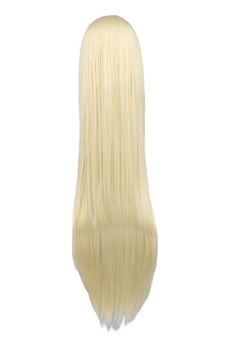 QQXCAIW Long Straihgt Cosplay Blonde 100 Cm Synthetic Hair Wigs