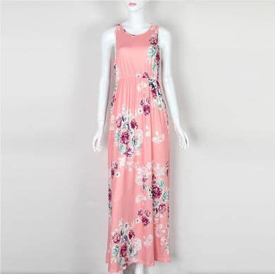 Bohemian Floral Print Summer Dresses 2017 Sundress Sleeveless Sexy Maxi Dress Casual Beach Women Dress Long Vestidos Mujer LX328