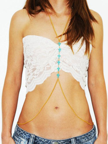 Bohemia Turquoise Gold Body Chain Accessories