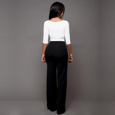 OL New Fashion 2017 Spring and Summer Womens Casual Slim High Waist Flare Wide Leg Palazzo Long Trousers Pants Bell-Bottom