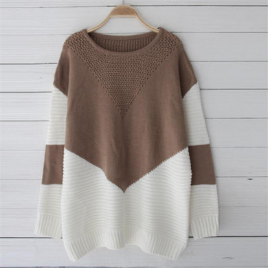 OHVERA Elegant O Neck Split Knitting Pullover Women Autumn Winter Long Sleeve Patchwork Sweater Casual Black Sweater Jumper