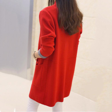 OHRYIYIE Women Sweater Long Cardigan 2018 New Fashion Autumn Winter Long Sleeve Loose Knitted Cardigan female Sweaters Long Coat
