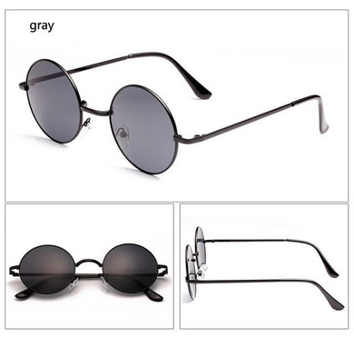 OHMIDA Newest Fashion Women Round Sunglasses Personality metal frame Sunglass Brand Design Men sun glasses mirror Sunglasses