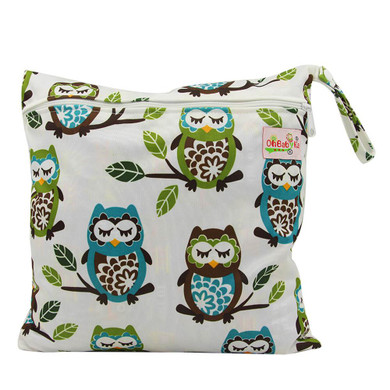 OhBabyKa Cloth Diaper Single Zipper Wet Bag Reusable Baby Waterproof Nappy Storage Bag Washable Nappy Dry Wet Cloth Diaper Bag