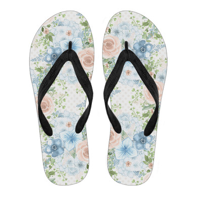 Blue Floral Women's Flip Flops