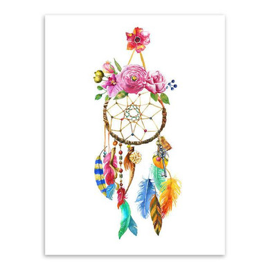 Watercolor Vintage Animal Head Deer Skull Feather A4 Art Poster Print Dream Catcher Wall Picture Canvas Paintin Nordic Home Deco