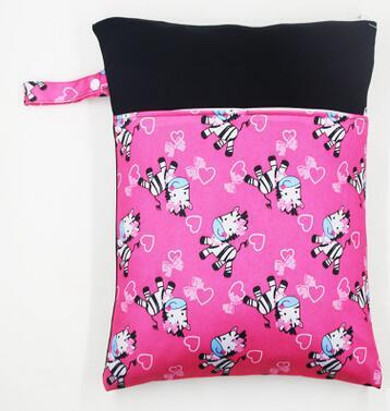 Washable Wet Bag Baby Dry Diaper Bags Nappy Waterproof Double Pockets Cloth Diacper Reusable Wet Dry Wetbag Bags 30x40cm