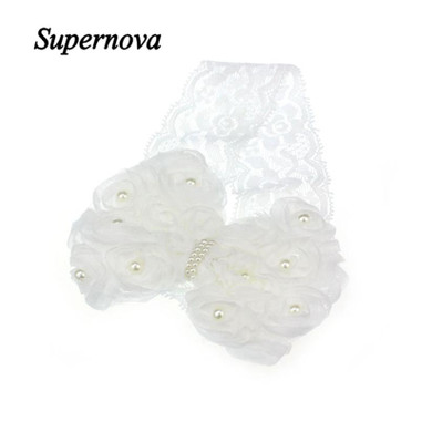 Pearl Headband Bow Lace Flower hair accessories Girl headband cute hair band newborn floral headband H20 drop Shipping