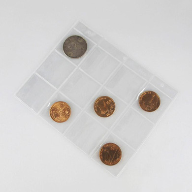 PCCB-MINGT MICRO.V0.5 COIN ALBUM BINDERS, LEATHERETTE BINDER, COIN POCKET INSERT PAGES[3 Holes]