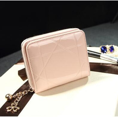 Patent Leather Womens Wallets Female Small Wallets Mini Zipper Wallet for Women Short Coin Purse Holders Clutch Girl Money Bag