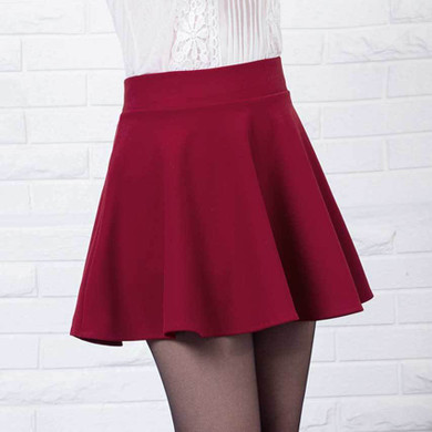 New short skirts womens 2016 new style casual vintage girls skirts for school red pleated mini skater skirt high waist plus size
