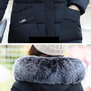 Fur collar Hooded Cotton Padded Coat Large size Winter Women parka New 2017 Long section Slim Outerwear Thicker warm overcoatXC7