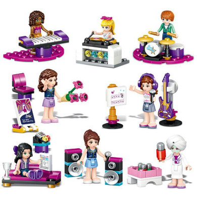 Friends 8pcs Pop Star Music House Building Bricks Blocks Sets Kids Toys Compatible 79199 for girl