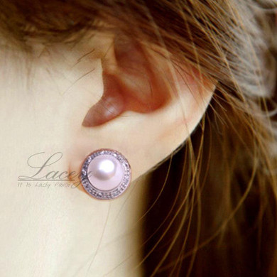 Freshwater pearl earring,real fine natural big pearl earring ,sterling 925 silver jewelry for bridal, birthday wedding gift