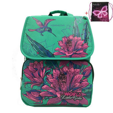 JASMINESTAR Children School Bags Orthopedic Backpacks Satchel Kids Flower Print School Bags For Girls Mochila Escolar