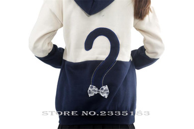 Japanese Mori Girl Kawaii Women Hoodie Cat Face With Cute Ear Sweatshirt Cartoon Moew Neko Atsume Hoodies Women's Clothing
