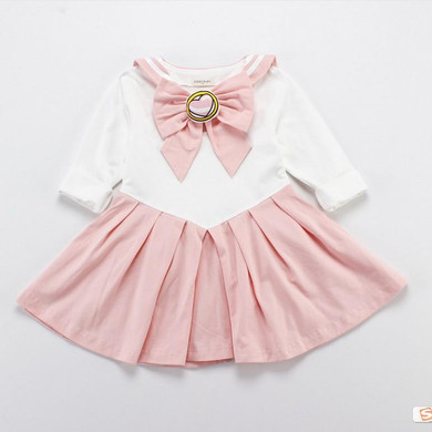 Japanese Anime Kid Baby Girls Sailor Moon Cosplay Bowknot Dress Kawaii Lolita Uniform Children Halloween Party Lovely Costume