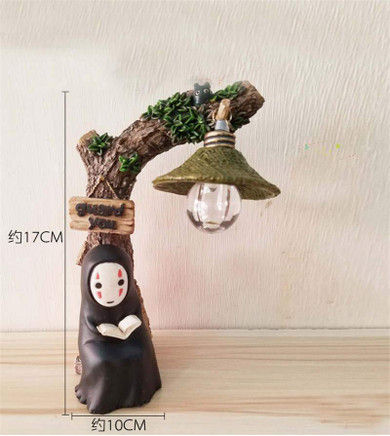 Japanese Anime Cartoon Studio Ghibli Kaonashi No Face LED Light Doll Miyazaki Hayao Spirited Away Resin Action Figure Kids Toys
