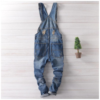 Japan Fashion Blue Denim Overalls Men Bib Overalls Hip Hop Mens Jeans Suspender Pants Salopette Homme XXL