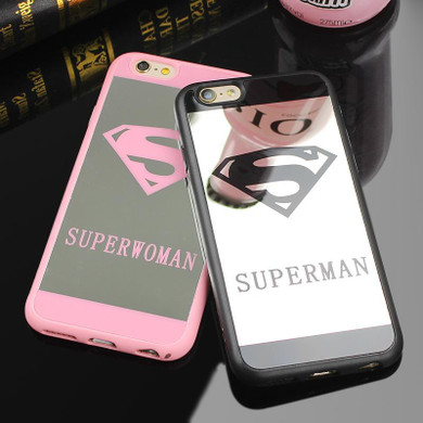 JAMULAR Superman Mirror Surface Case For iPhone X 7 Plus 5s SE Chrome Back Cover For iPhone 6s 6 Plus 8 Plus Cases Coque Fundas