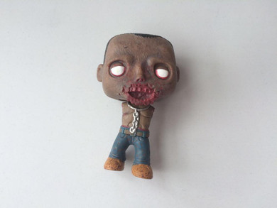 Imperfect Funko POP Second-hand TV Series The Walking Dead Michonne Pet Walker 2 Zombie Figure Decorative Model Toy Cheap No box