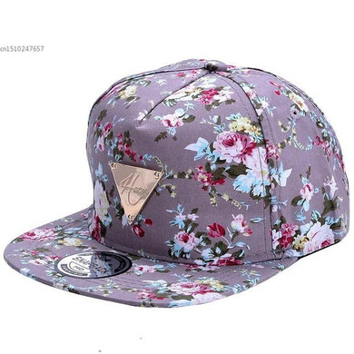 Fashion Floral Flower Snapback Hip-Hop Hat Flat Peaked Adjustable Baseball Cap