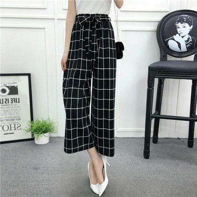 Fashion Flora Embroidery Pants Women High Waist Slim Female Wide Leg Pants Vintage Black Split Ladies Casual Pants witth Bow tie Fashion Flora Embroidery Pants Women High Waist Slim Female Wide Leg Pants Vintage Black Split Ladies Casual Pants witth Bow tie
