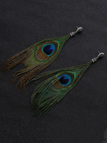 Fashion Feather Shape Style Alloy Earrings