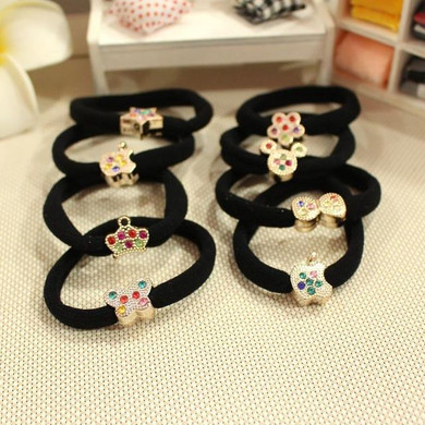 Fashion Elastic Bandage Head Bands Gum Mickey Crown Bow Hairbands Scrunchies Girl Headwear Hair Accessories For Women Headbands