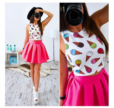 Fashion Dress Women 2017 Summer Beach Sleeveless Casual Dresses Party Short Mini Dress Two Piece Women Clothes