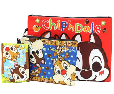 Fashion Dale and Chip Tsum Tsum Mickey Minnie Donald Duck Daisy Girls Woman Portable 3-Pack Cosmetic Bags Cases Children Gifts