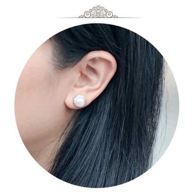 Fashion Cute Crystal Pearl Ear Stud