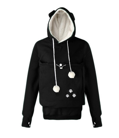2017 New Cartoon Hooded Hoodies Lover Cats Kangaroo Dog Hoodie Long Sleeve Sweatshirt Front Pocket Casual Animal Ear Hoodie 4XL