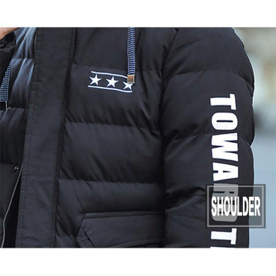 2017 New Brand Clothing Winter Jacket Men Letter Printed Fashion Men's Coat Cotton Padded Jacket Male Slim Fit Solid Men Coat