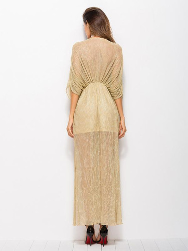 Batwing Sleeves Split-side Maxi Dress