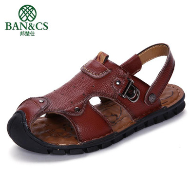 BANGCHUSHI Men's 100% Genuine Leather New Famous Brand Casual Men sandals Slippers Summer Shoes Beach Sandals 2019