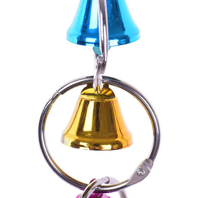 Parrot Toys Fun Chew Bell Birds Toys Conure Hanging Swing Ringer Scratcher Cage Cockatiel Parakeet Toy