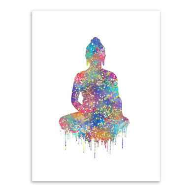 Original Watercolor Buddha Portrait Zen  Large Art Prints Poster Abstract Wall Pictures Canvas Painting Living Room Home Decor