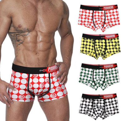 Pink Hero Brand Mens Boxers Underwear Brand Men Sexy Lingerie Male Panties Cotton Cartoon Printed Men's Underwear Boxer Shorts