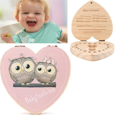 Pink Blue Kids Tooth Box Organizer Baby Save Milk Teeth Wood Storage Box Wholesale Free Shipping 30RH11 #5T7