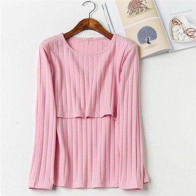 pink autumn Breast Feeding Tops Tees Maternity Nursing Clothes Pregnant Women Breastfeeding T-shirt Maxi Premama Wear Clothing
