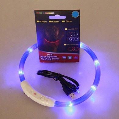 Factory Price! Rechargeable USB LED Flashing Light Band Belt Safety Pet Dog Collar Hot