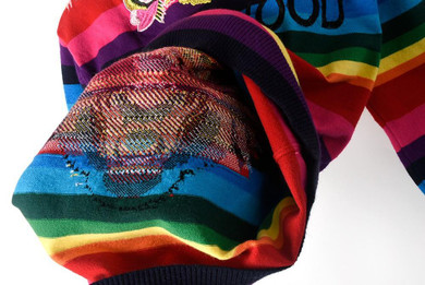 European street style 2017 autumn winter new sweater women high quality flower embroidery animal colorful stripe knitwear tops