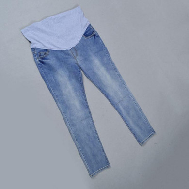 Elastic Waist 100% Cotton Maternity Jeans Pants For Pregnancy Clothes For Pregnant Women Legging Autumn Winter