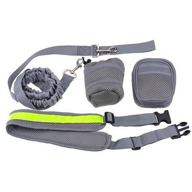 Elastic belt Running dog leash lead sports jogging walking pet collar rope hand free waist dog leash set free shipping